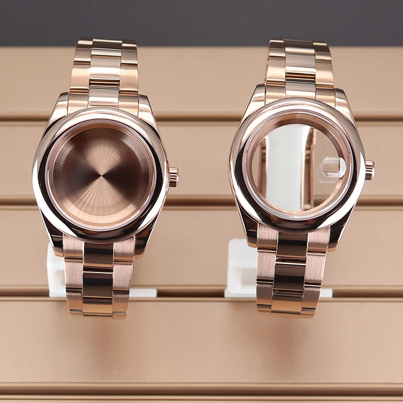 

36mm 39mm NH35 Watch Case Bracelets Round Edge Bezel Sapphire Glass For Oyster Mod Parts NH34 NH35 NH36 NH38 Miyota8215 Movement