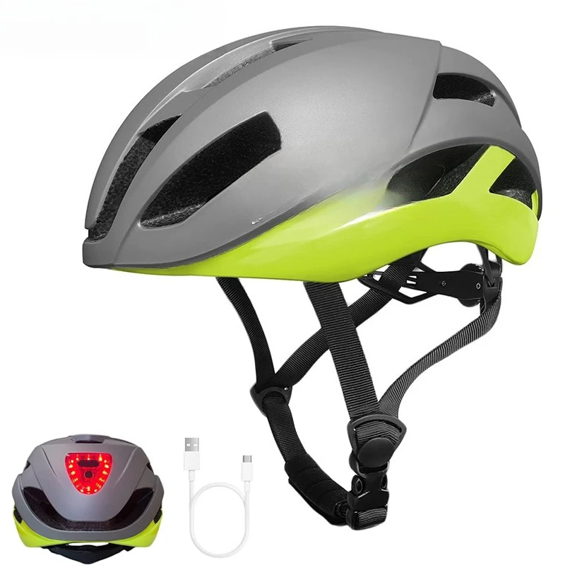 

Adult road cycling helmet with LED taillights adjustable men's and women's road cycling