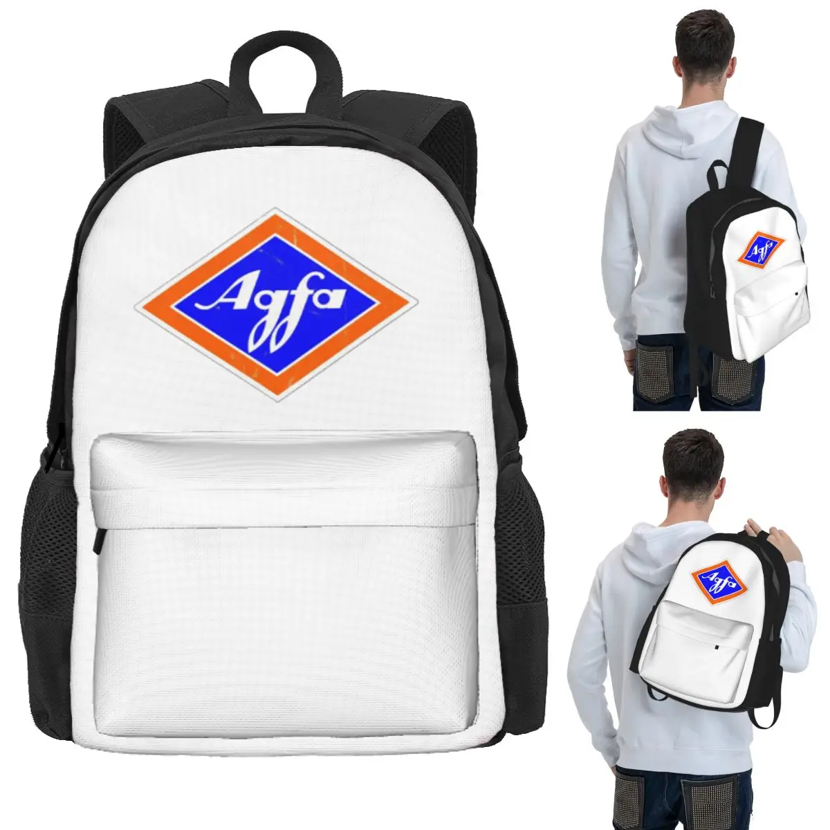 Mochila escolar con logotipo retro de Agfa Film de los años 60, mochila de viaje para senderismo, mochila para hombres y mujeres, bolsos de hombro