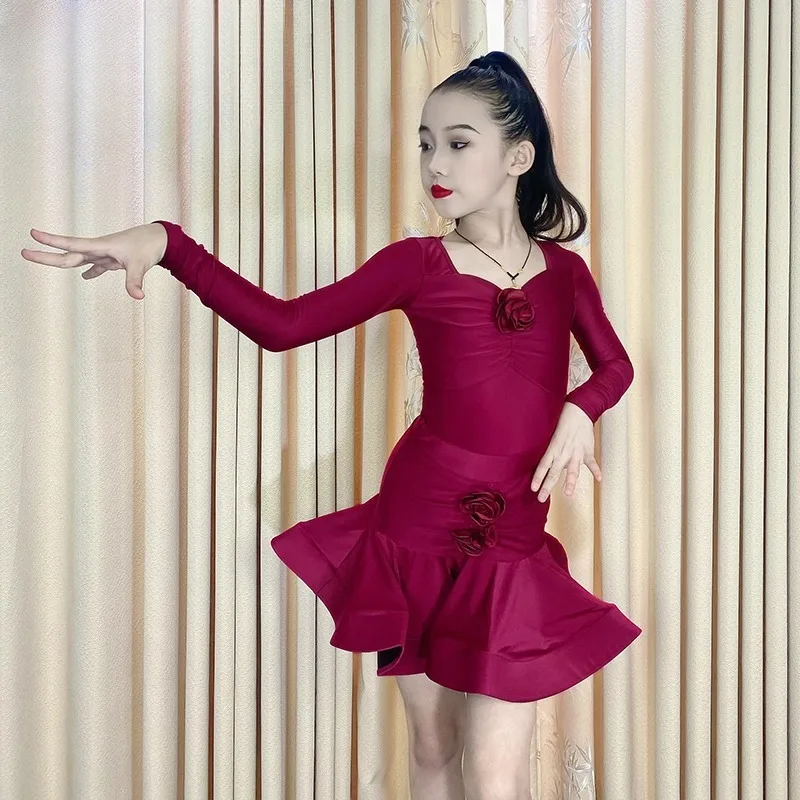 

2026 Autumn/Winter New Latin dance costumes girls practice dance costumes children's Latin dance costume sets Stage costume