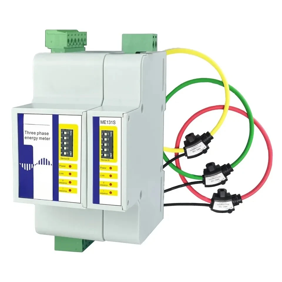 Energy efficiency Solar system Power Consumption ME131 Rogowski coil 3 Phase Multi circuits AC KWH meter