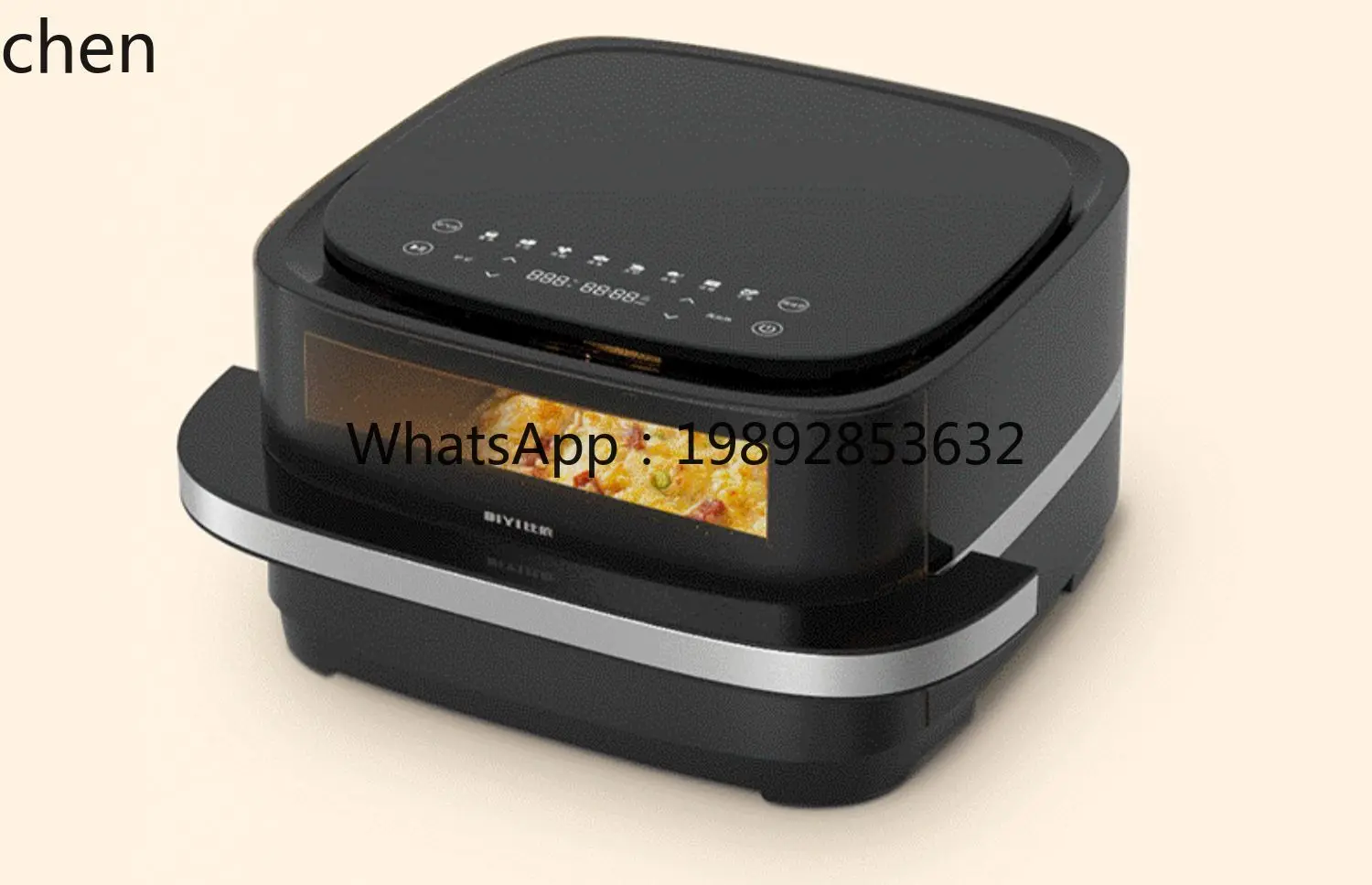 Friggitrice ad aria per uso domestico, grande capacità, comoda macchina per pizza, forno elettrico visivo