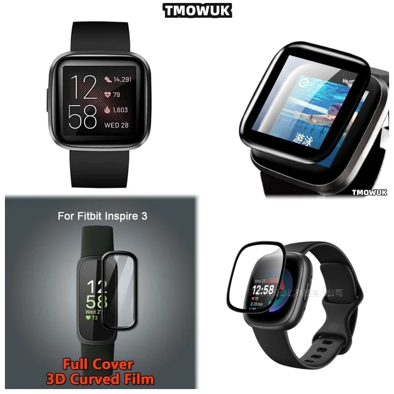 For Fitbit Sense 2 Versa3 2 4 Inspire 3 Charge 6 5 Anti - Scratch Screen Film Full Cover 3D Curved Soft Flexible