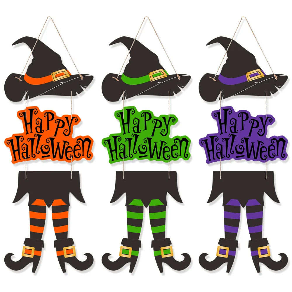 2025 Halloween party ornaments New Witch Legs Witch Hat Pendant Ghost Festival Decoration Door Hanging Pendant Decor