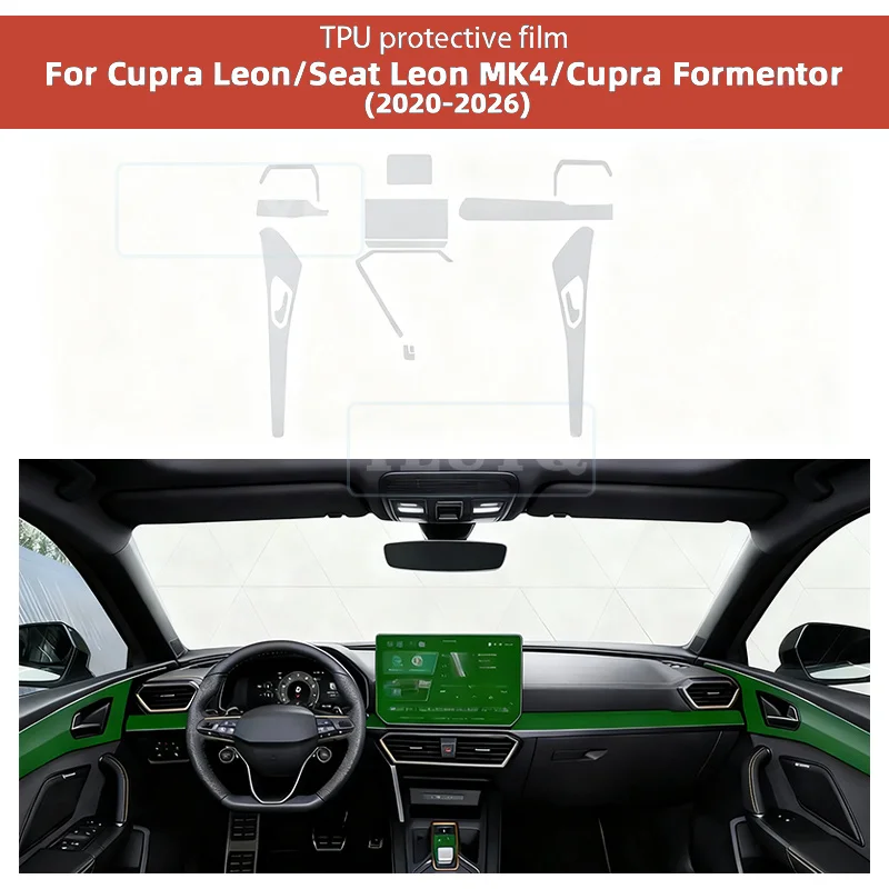 

For Cupra Leon Seat Leon MK4 Formentor 2020-2026 Car Interior Protection Film Dashboard Screen Transparent Sticker Anti-scratch