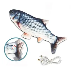 Pet Fish Toy Soft Plush Toy USB Charger Fish Cat 3D Simulation Dancing Wiggle Interaction Supplies Favors Cat Pet Chewing Toy