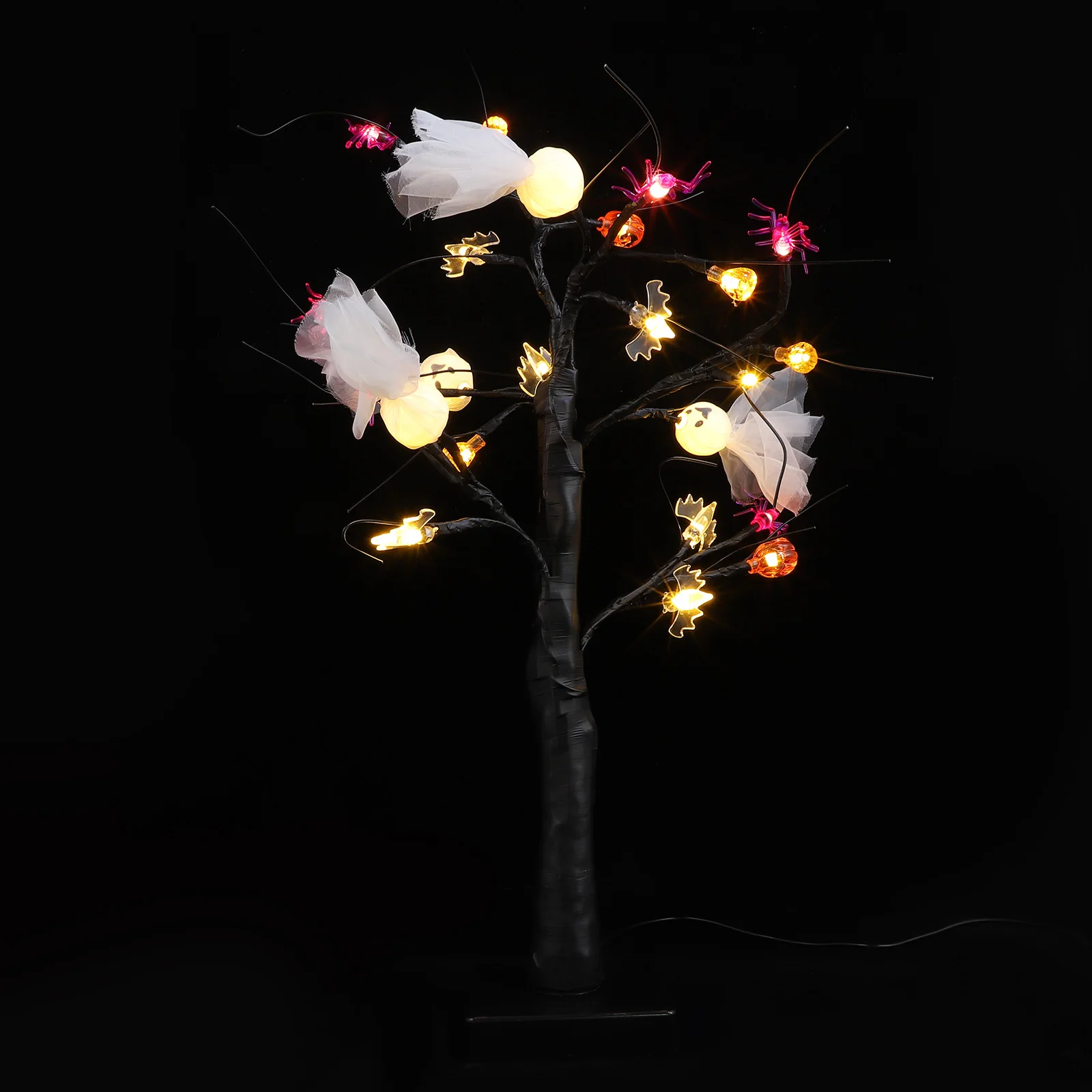

Halloween Tree Tree Light 3D Pumpkin Ghost LED Night Light for Home Bedroom Table Decor Reusable Plastic Small