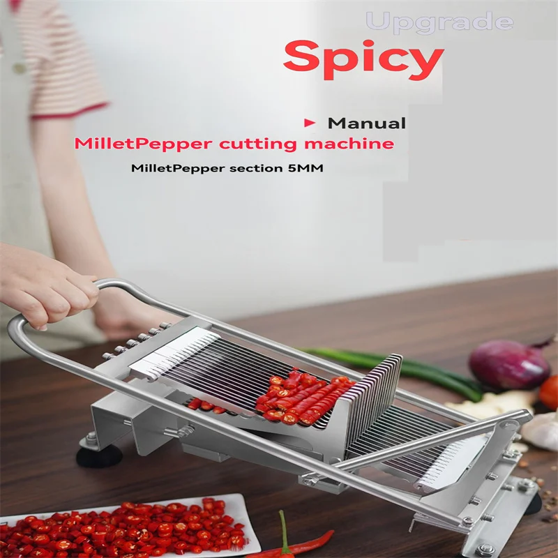 Handheld Pfeffer Chili Chili Scheibe Schneiden Cutter Maschine Haushalt Manuelle Pfeffer Schneiden Maschine