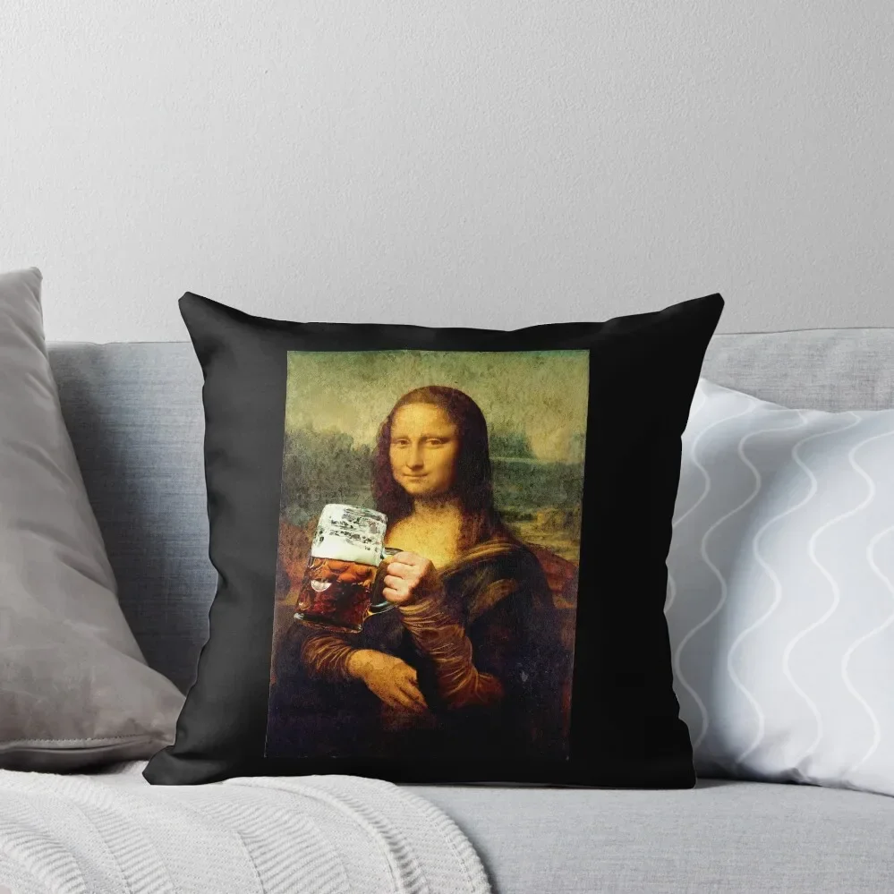 Mona Lisa Oktoberfest Throw Pillow luxury decor Pillowcase Cushion pillow