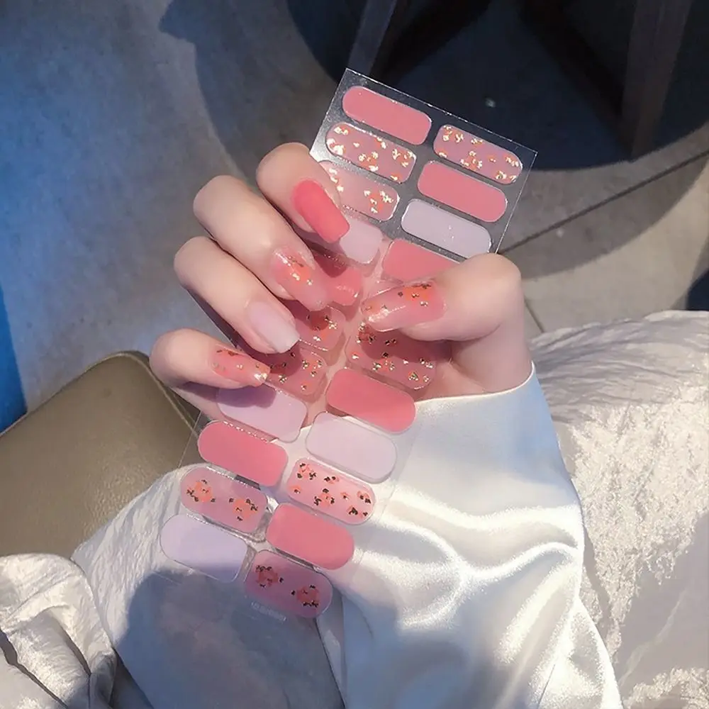 Łatwe do usunięcia 22 paski Żelowe naklejki na paznokcie Florystyczne paski żelowe do paznokci z pełnym pokryciem Półutwardzone naszywki na paznokcie DIY Nail Art Making