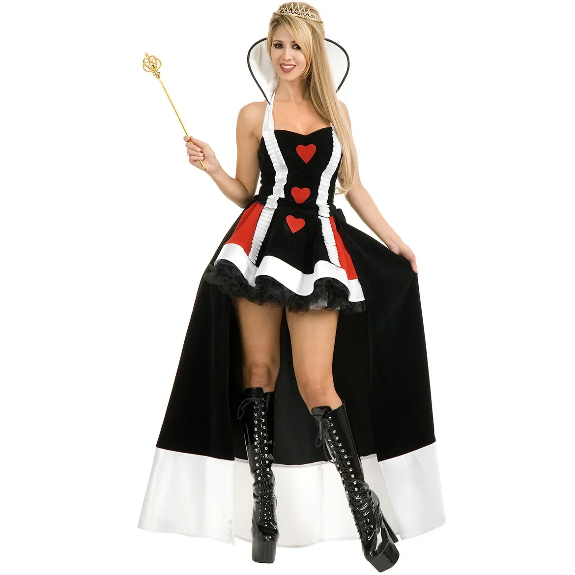 Sexy Queen of Hearts Costume Women Adult Fantasy Party Cosplay Fancy Sexy Costume Disfraz Adulto Halloween Carnival Dress Up