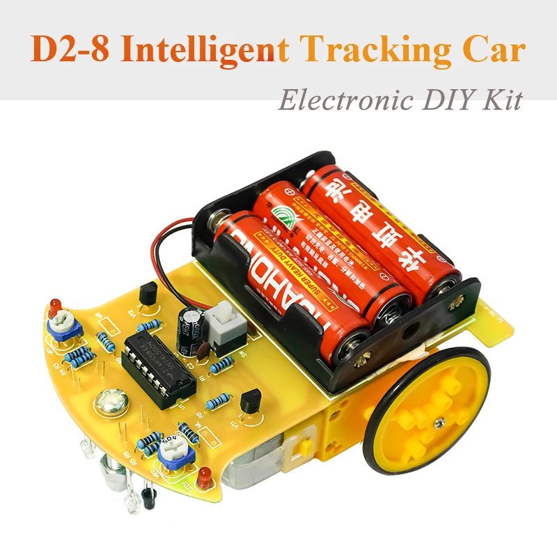 D2-8 Intelligent Tracking Car DIY Kit 74LS00 with Non-gate Infrared Line Tracking Welding Assembly Exercise Loose Parts