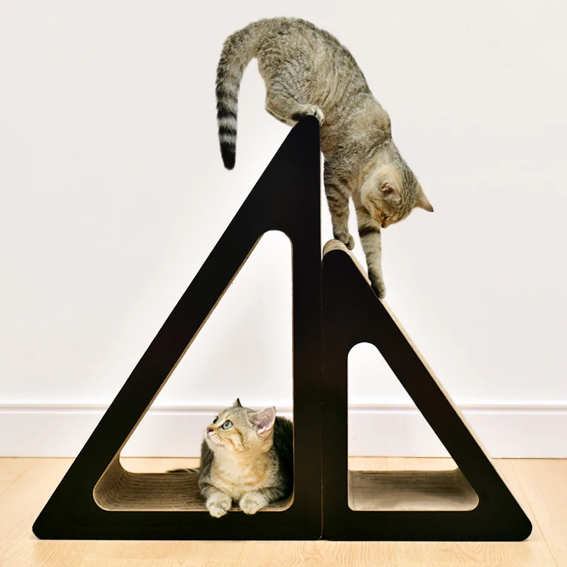 Triangular cat scratching board toy corrugated paper vertical cat scratcher durable cat scratching mat