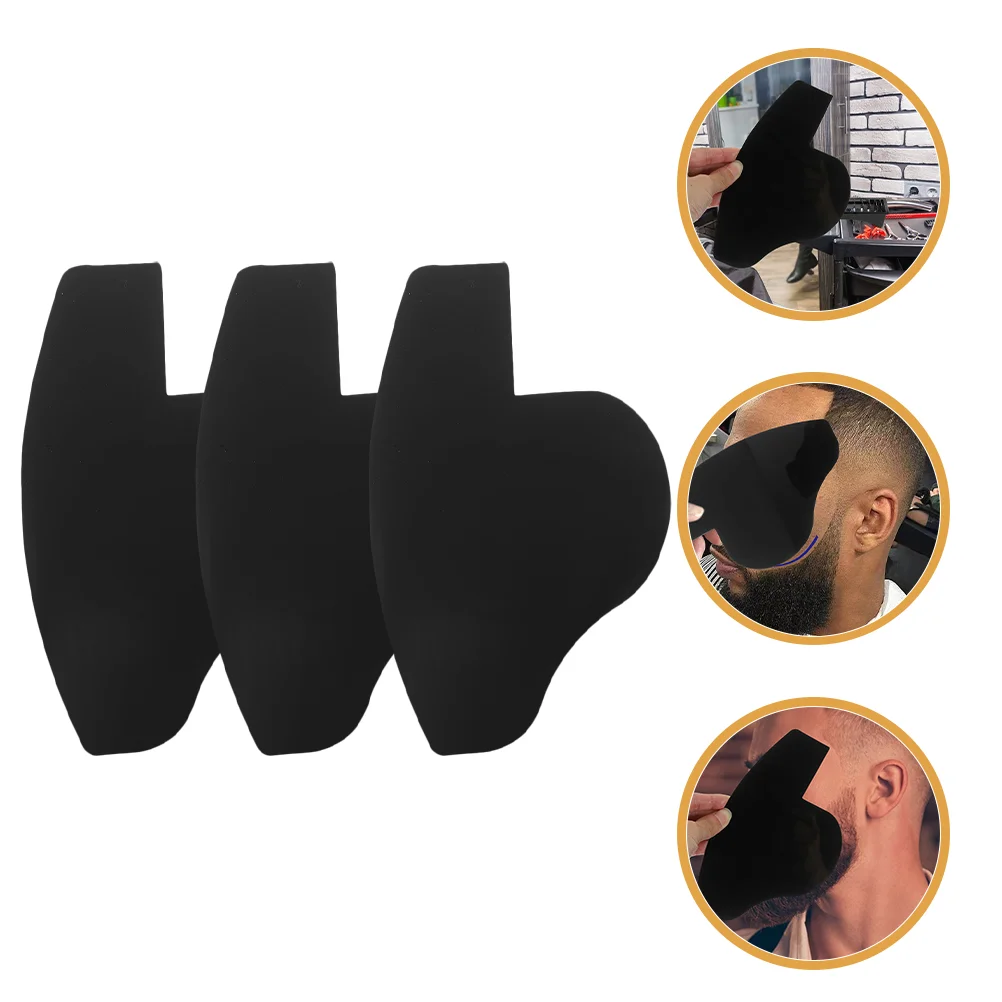 3 Pcs Beads for Hair Card Enhancing Fiber Spray Beard Applicator Design Black Shaping Template Man