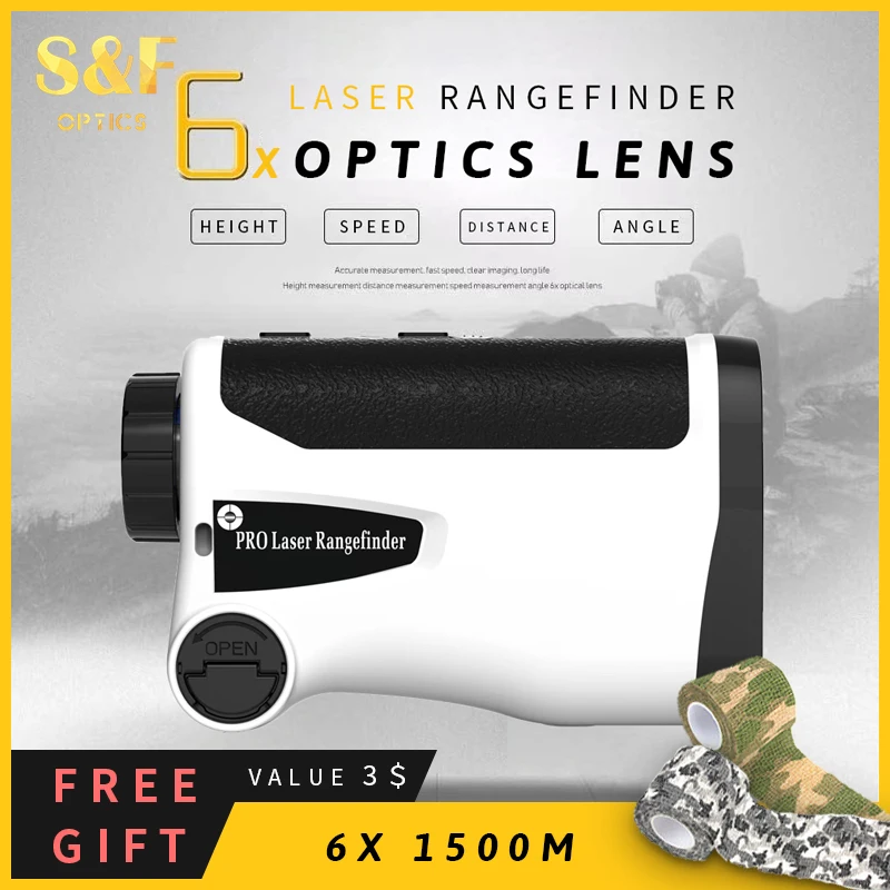 

S&F Laser Rangefinder 600M 900M 1200M 1500M Meter for Golf Sport Hunting Survey Adjusted Flag-Lock Speed Distance