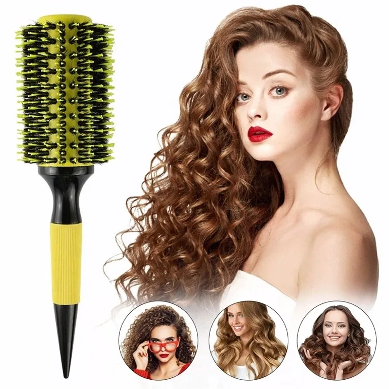 

1pc/ Yellow Aluminum Tube Roller Comb - Fluffy Styling Hairbrush Wavy Styling Brush Stylish hairbrush for all hairstyles