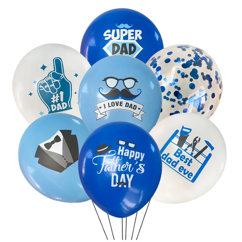 Latex Balloon for Father's Day Theme Party, Happy Father's Day, Super Dad Latex Balloons, 12in, 10PCs