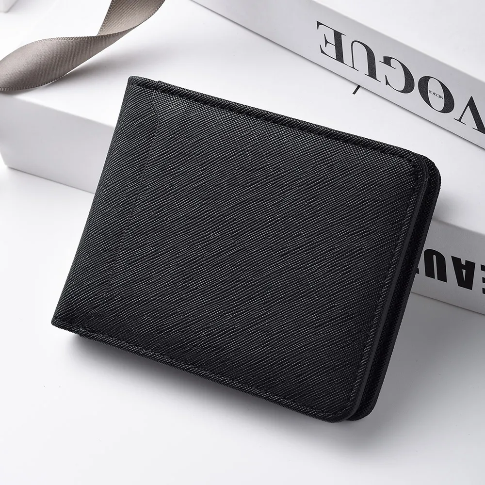 Cartera corta Simple de Color sólido, tarjetero de ocio comercial, cartera masculina, tarjeta de identificación, tarjeta bancaria, cartera masculina
