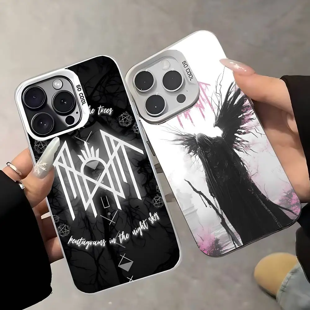 1 قطعة النوم الفرقة T-Token جراب هاتف آيفون 17 الهواء 16 15 14 13 12 11 برو ماكس زائد اللون للصدمات عودة الفضة كوف