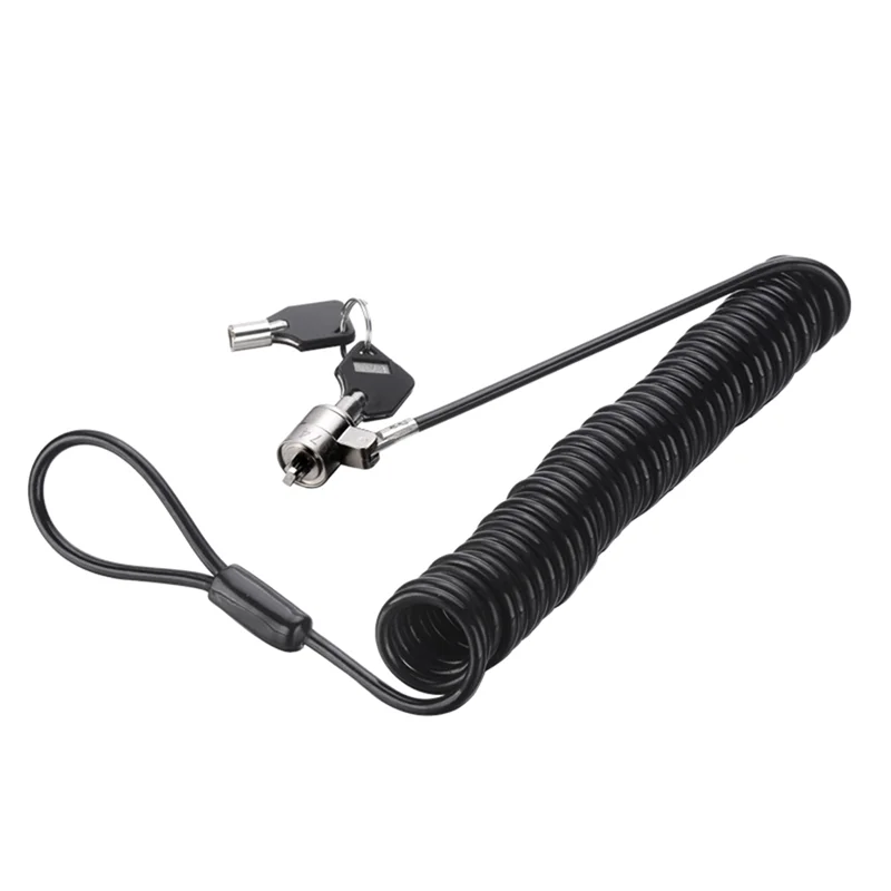 L72A-Laptop Computer Lock Laptop Lock Anti-Theft Lock Universal Retractable Spring Rope Steel Cable Key Computer Lock