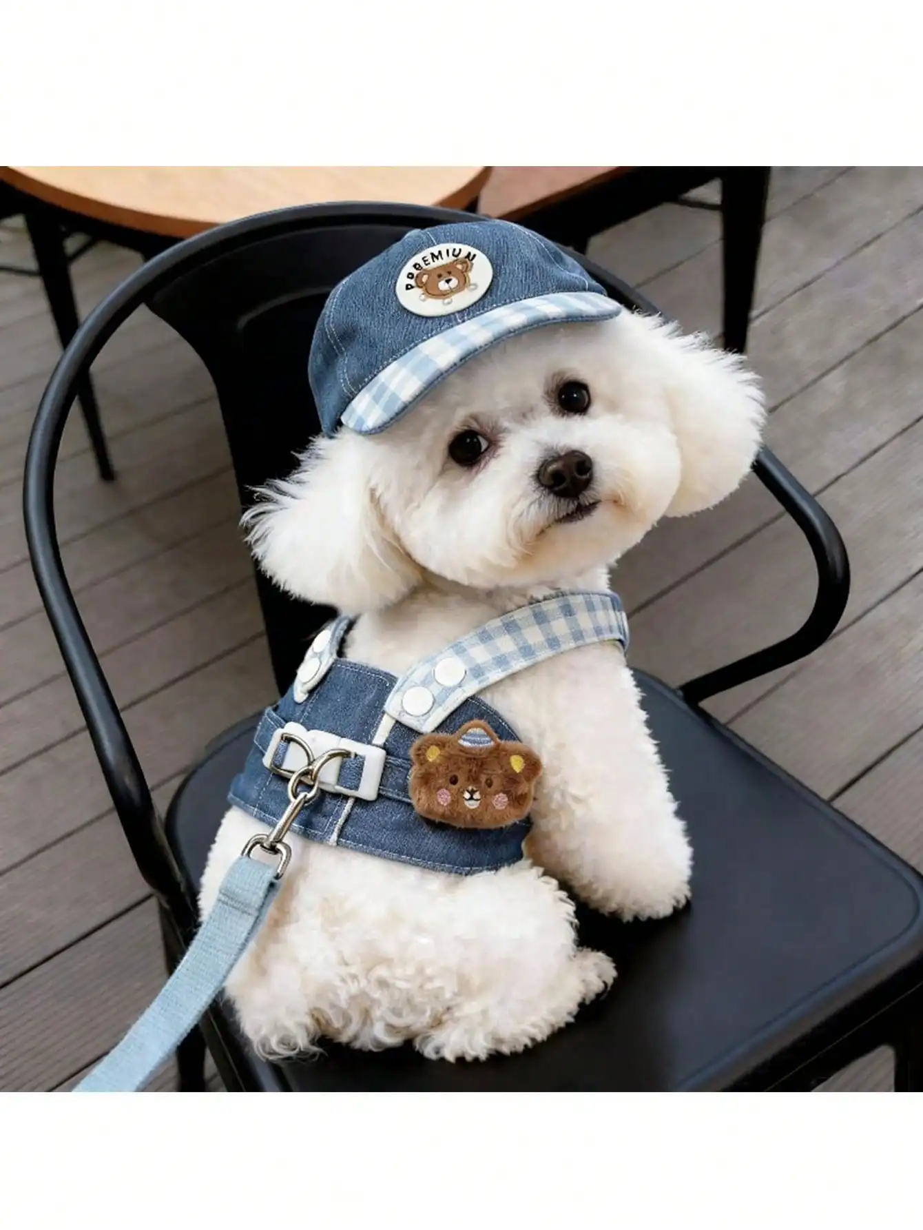 

2pcs/Set Pet Leash And Cowboy Hat Set, German Chest Strap Harness, Cowboy Panda Hat, Suitable For Cats And Dogs Outdoor Wear In Summer, Fashionable Pet Owner Family Essential Accessories