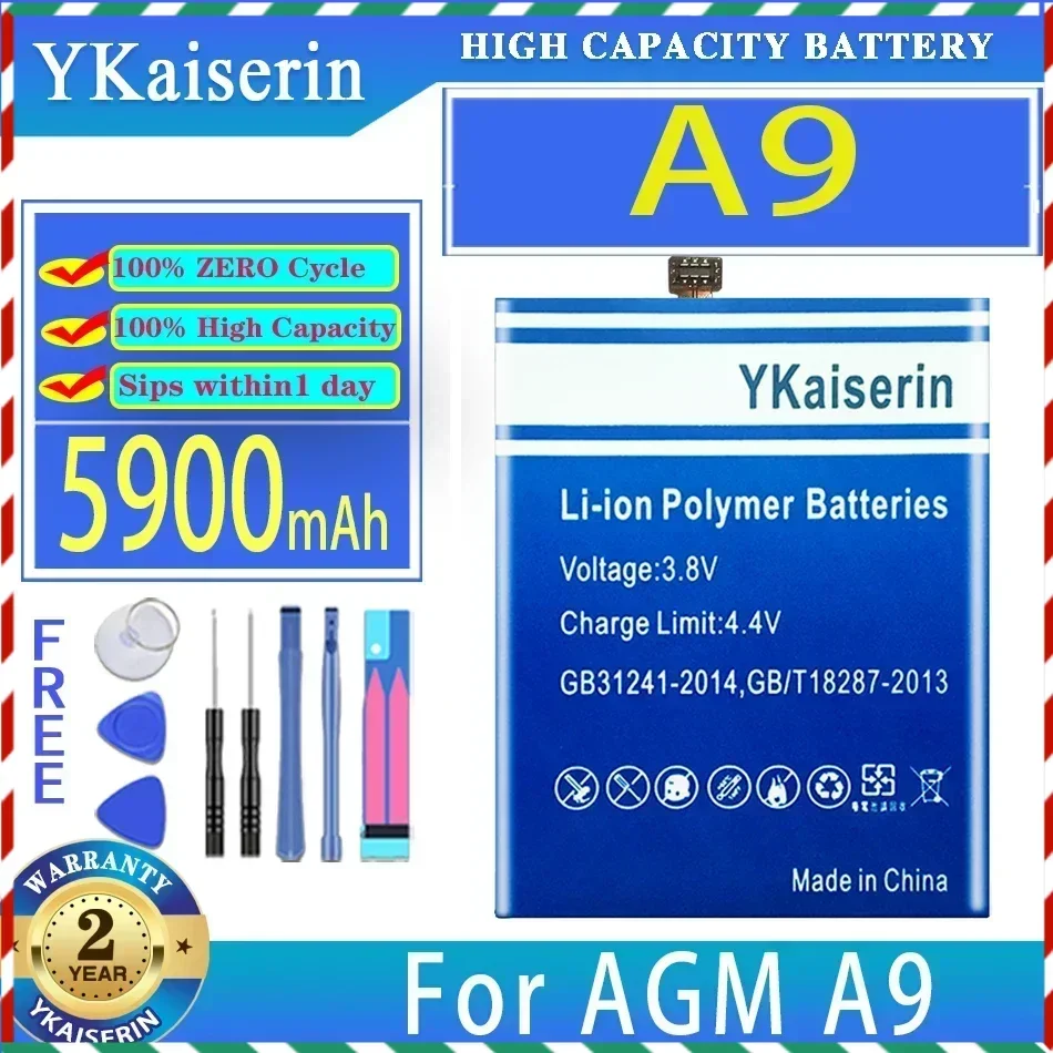 YKaiserin Replacement Battery A 9 5900mAh For AGM A9