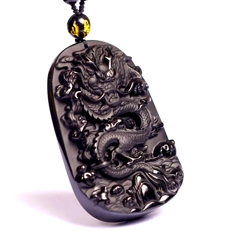 100% Natural Genuine Obsidian Sakyamuni Bead Buddha With Adjustable Chain Woman/Man Jewelry lucky Necklace Pendant