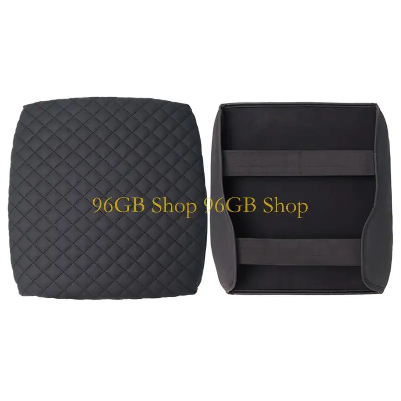 

96GB Black Leather Armrest Pad Universal Fit Leather Console Cover for Pickup 1500