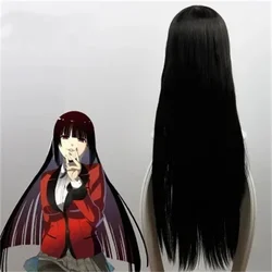 Jabami Yumeko Wig Kakegurui Cosplay Wigs Women Black 100cm Straight Heat Resistant Synthetic Hair Perucas Cosplay Wig