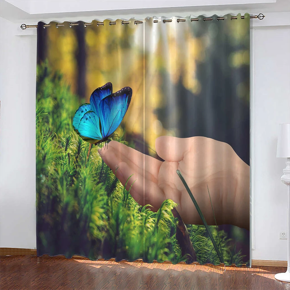 

Deer 3D Print Bedroom Living Room Curtain Forest Biparting Open Blackout Curtain Cortina De Sombra Flat Window Curtain