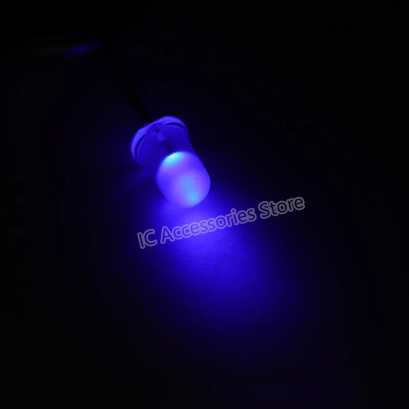 100pcs 5MM blue light blue fog-like frosted 3V F5 LED lamp beads light-emitting diode astigmatism cube