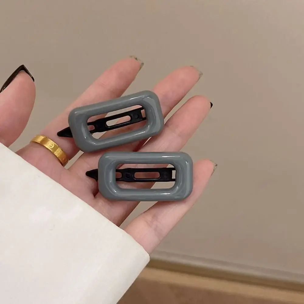 1 pair High Quality Korean Style Hair Clips Square Light Weight Hairgrips Morandi Color All Match Headwear