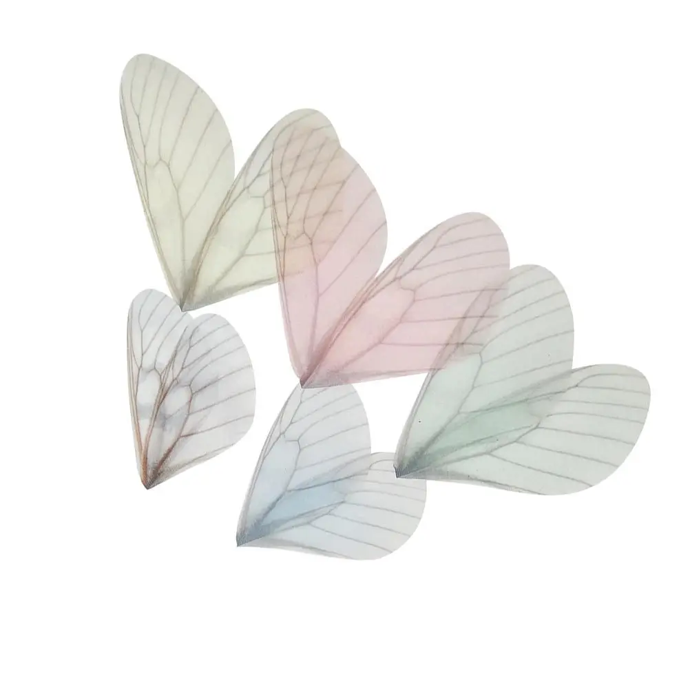 10Pcs 8Cm Butterfly Wings Charms DIY Hair Accessories Earring Pendants Headband Rings Party Wedding Prom Photo Decor Polyester