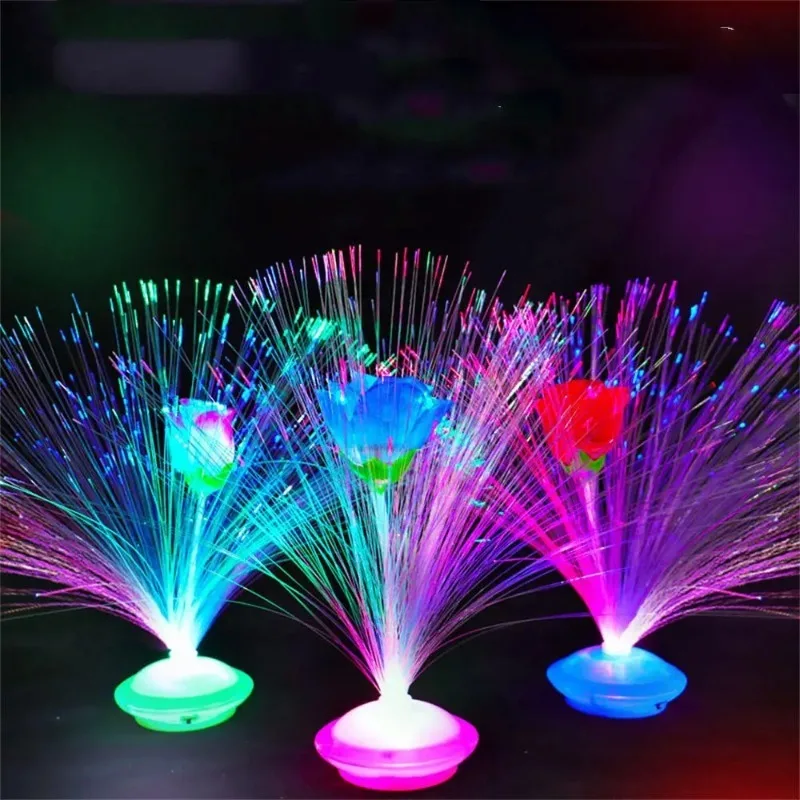 

Multicolor LED Fiber Optic Light Flashing Night Lamp 3 Modes Adjustable for Home Party Wedding Festival Tabletop Decoration