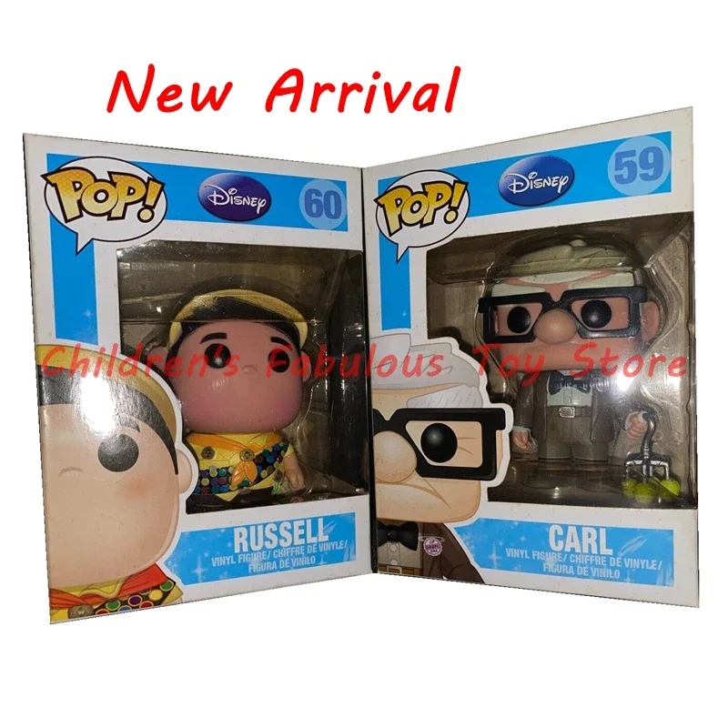 New Funko pop Flying house circle travel notes UP Descartes Carl 59# Russell #60 Vinyl Dolls Figure Model Toys for Children Gift