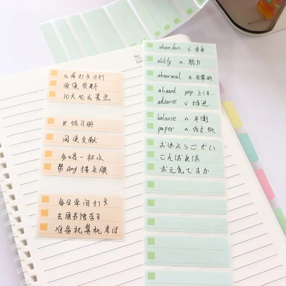 Transparent Pearl Pearlescent Sticky Tabs Back Full Adhesive Aesthetic Stationery Sticky Notes Writable Blank