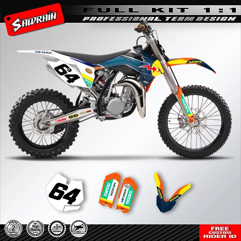 

Sawrain Custom Team Motorcycle Graphics Background Decals Stickers Kit for KTM SX85 2013 2014 2015 2016 2017 009