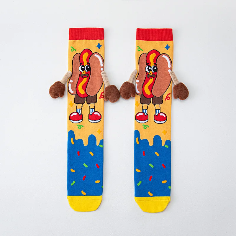 Cartoon-Kniestrümpfe für Kinder, Lustige 3D-Donut-Eiscreme-Kindersocken, Lange Kniestrümpfe, Weiche Baumwollstrümpfe für Jungen und Mädchen – Detail 4
