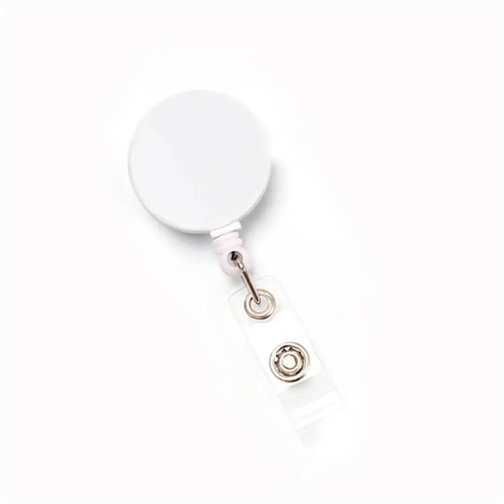 Belt Clip Retractable Badge Reels ID Lanyard Nylon Rope Easy-to-pull Buckle Flat Keychain ID Cards Holder Office Supply
