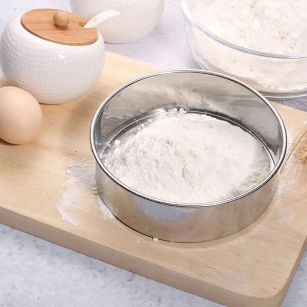 Durable Round Kitchen Mesh Flour Sifter Stainless Steel 12/18cm Flour Sieve Baking Tool Ultra-fine Strainer Sifters