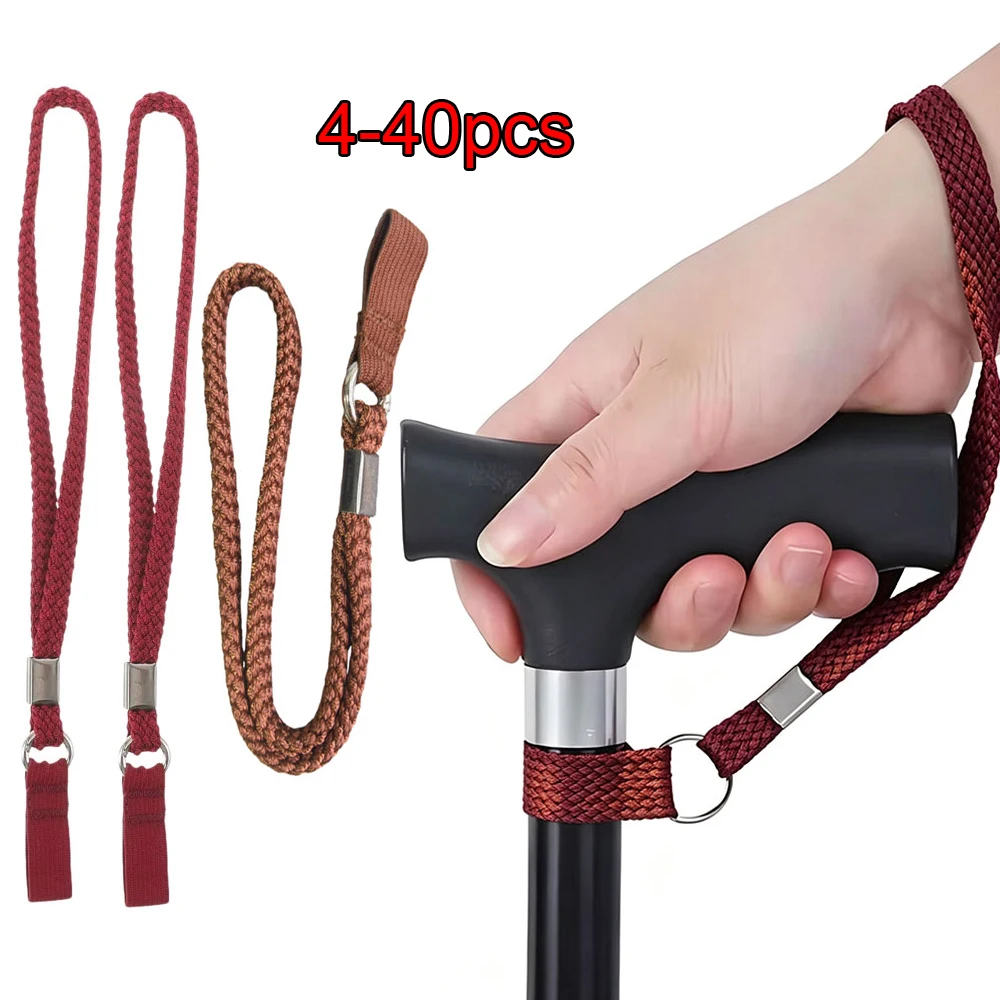 4Pcs  Anti Slip Nylon Hand Strap Walking Cane Wrist Strap Trekking Pole Holder Straps Climbing Stick Support Outdoor Use