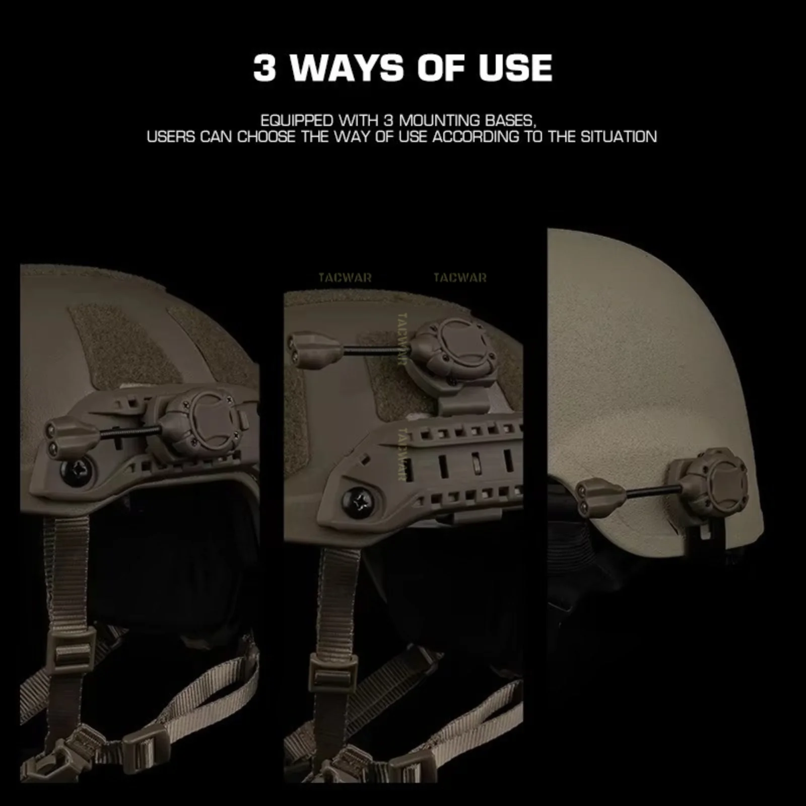 MPLS 3.0 RGB Helmet Light with IR for ARC Rail MICH Helmet, Tactical Helmet Light Flashlight Signal Light Hunting Airsoft view 4