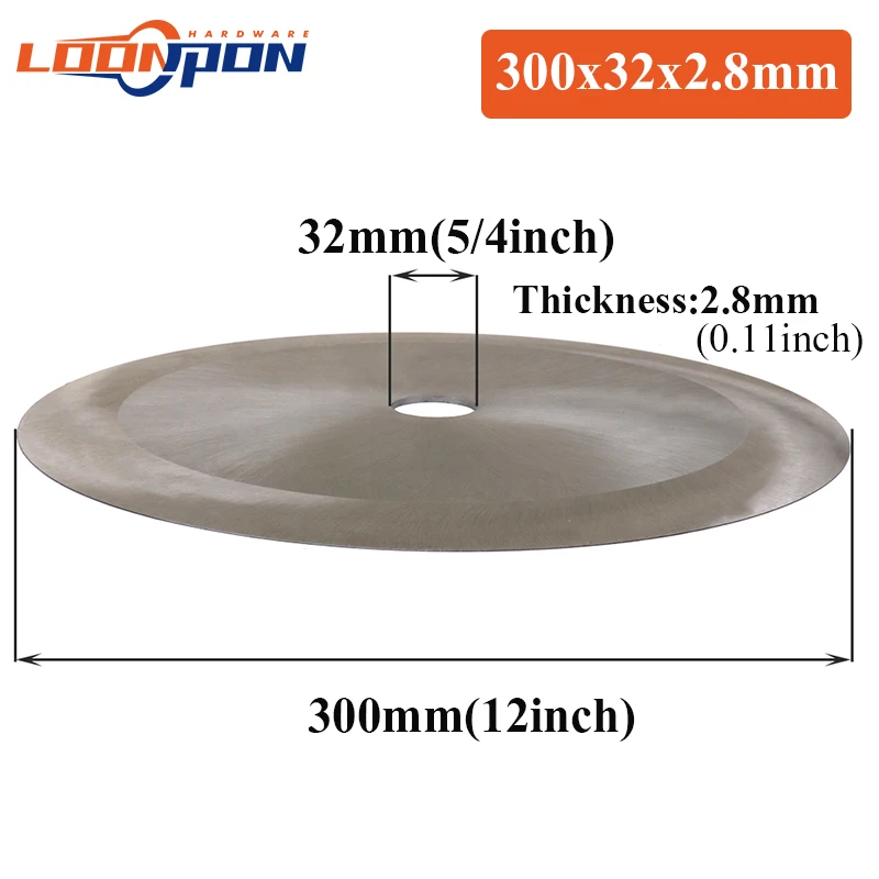 Loonpon 250/300mm Cutting Disc Circular Saw Blade Paper roll Cutter Knife for Cutting Film Paper Cloth 1Pc