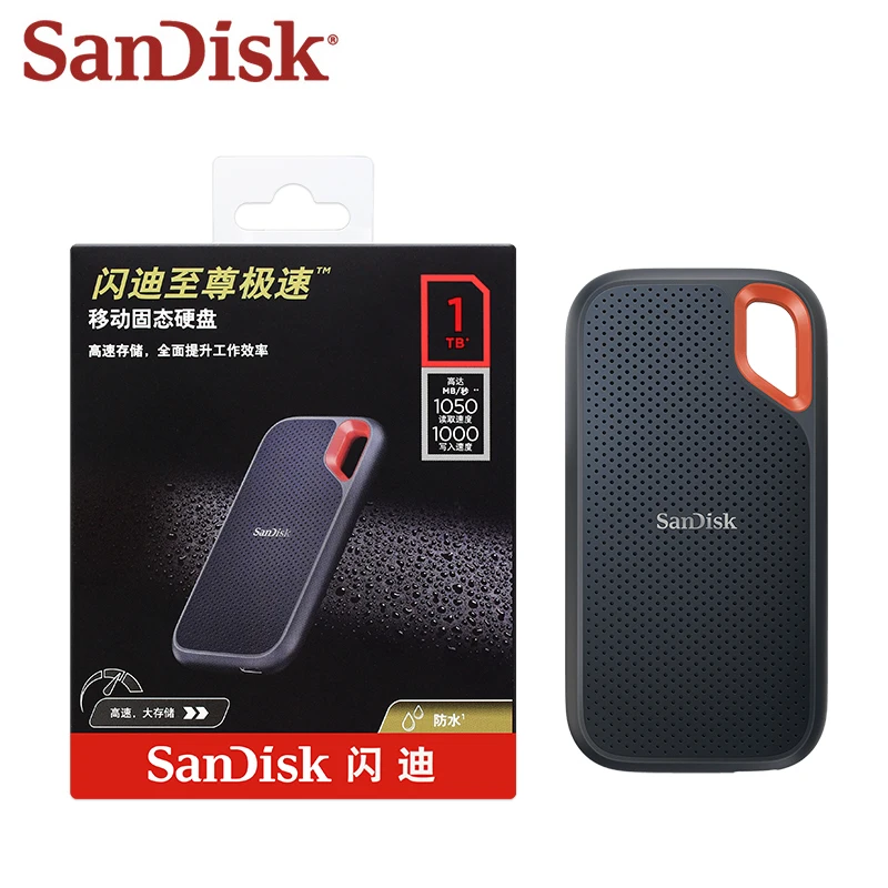 Sandisk 외장 디스크 하드 드라이브, 노트북 데스크탑용 휴대용 SSD, E61 SSD, 500GB, 1TB, 2TB, 4TB, 고속 1050 MB/S