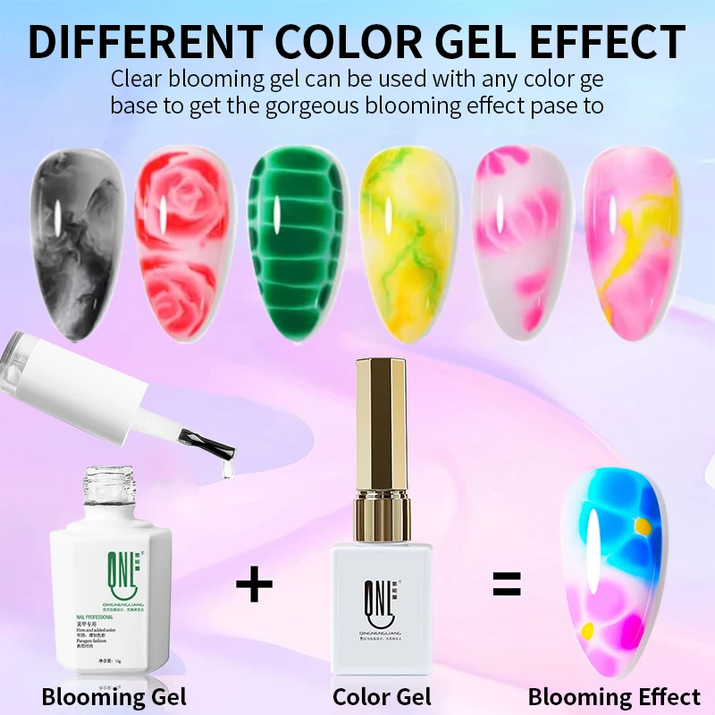 RS NAIL 12ml Clear Blooming Gel Nail Polish UV LED Blossom Soak Off Nail Art Polish DIY Design for Gradient Effect Manicure Gel - Image 2