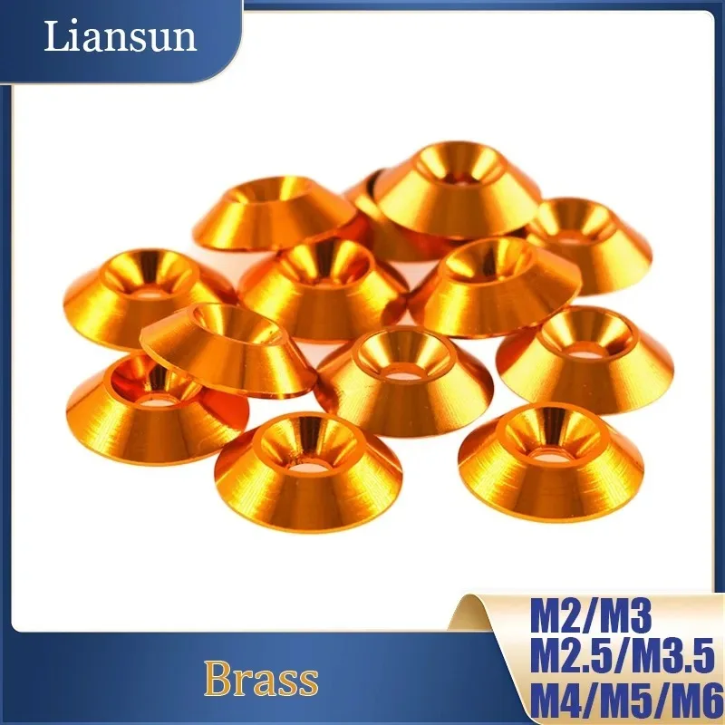 

20-50pcs Brass Countersunk Head Washers M2 M2.5 M3 M3.5 M4 M5 M6 Flat Countersunk Head Washers Gasket for Screw Decoration DIY