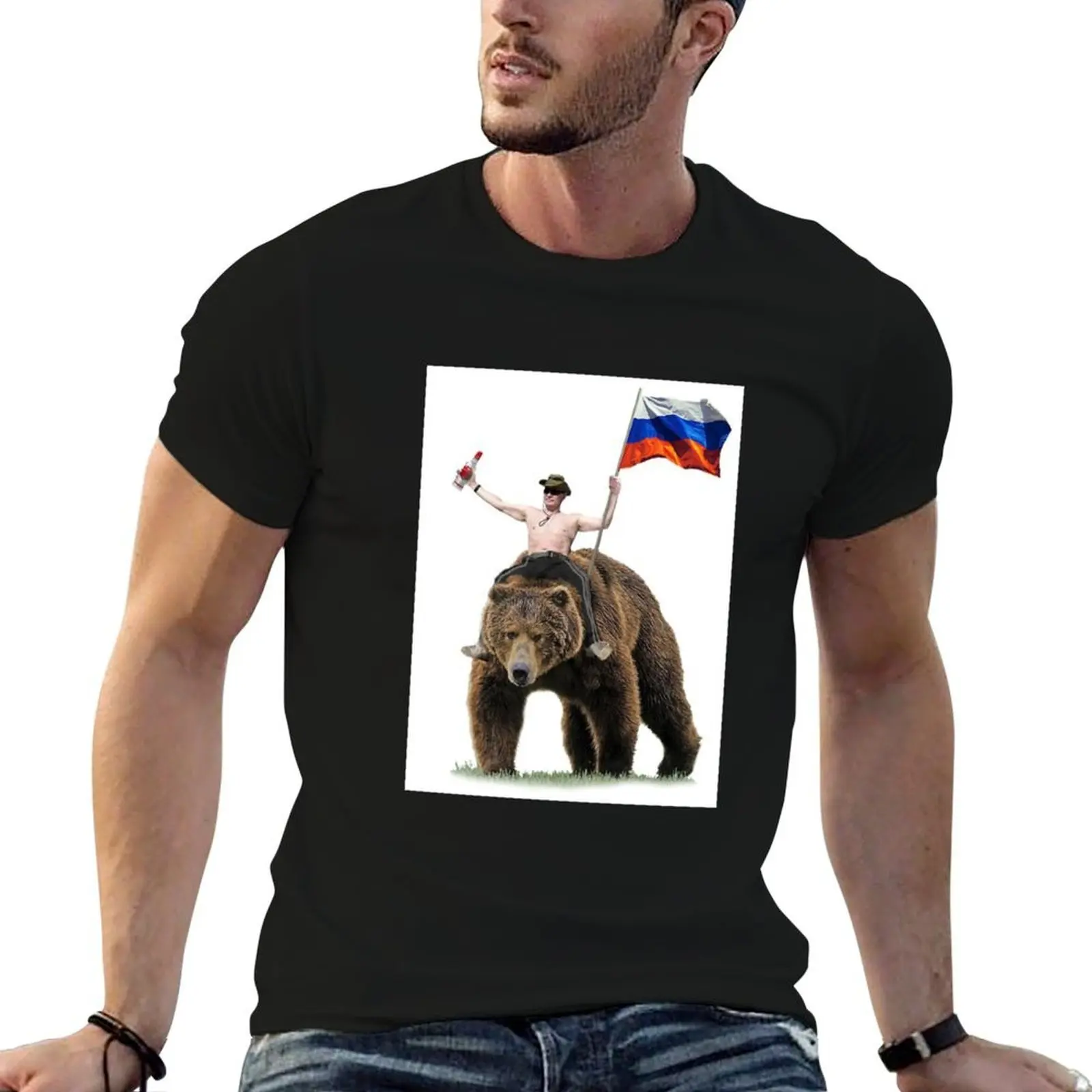 

Vladimir poutine bear T-Shirt t shirt for man 100 percent cotton printed t shirts for man anime t shirts for man T-shirt