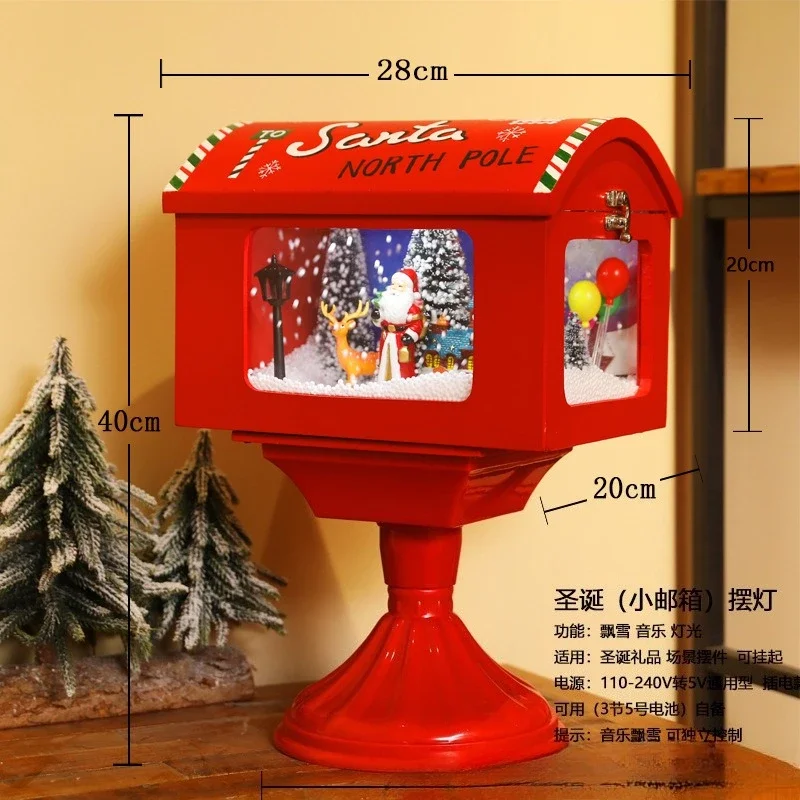 Christmas Decoration with Music and Rotating Falling Snow, Up Globe for Creating Holiday Atmosphere, Festive Gift