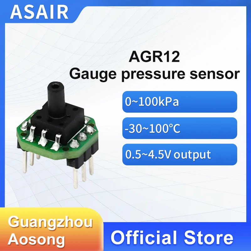 ASAIR Electronic Gas Pressure Sensor Module Gauge Pressure Sensor AGR10/AGR12