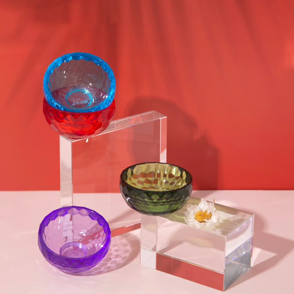 

5pcs Crystal Acrylic Bowls Durable Facial Mask Mixing Beauty Tool Essential Oil Bowl Skin Care Lightweight Portable Storage